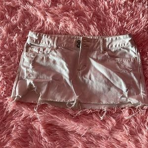 Abercrombie vintage white micro mini denim skirt